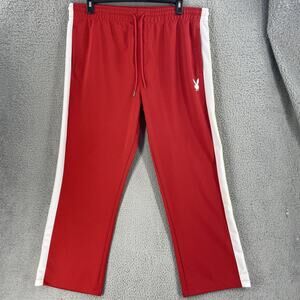 Vtg Playboy PacSun Track Pants Mens 2XL Red Side Stripe Athletic Bunny Logo